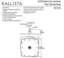 Load image into Gallery viewer, Kallista 9&quot; square soft modern raindome
