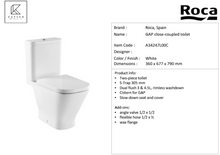 Load image into Gallery viewer, Roca  Gap 2pc rimless 3/435L s-trap A34247L00C
