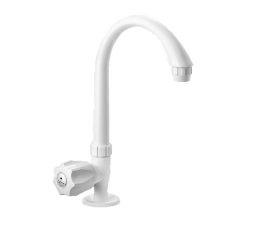 Sparsh Pearl HI-FLO swan neck sink cock (T/M) w/ flange HFL-1318