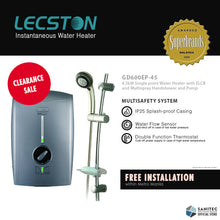 Load image into Gallery viewer, LECSTON Grande Single pt. 4.5kw ELCB+Pump+Shower GD600EP-45.
