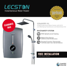 Load image into Gallery viewer, Lecston Grande Single 4.5kw ELCB w/ Rainshower GD600ERS-45.
