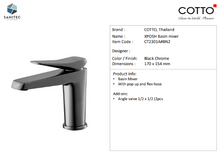 Load image into Gallery viewer, Cotto Xposh Basin Mixer Black Chrome CT2301A#BN2
