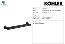 Load image into Gallery viewer, Kohler Components 24&quot; double towel bar K78375T-BL
