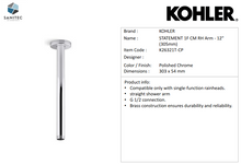 Load image into Gallery viewer, Kohler GCS 12&quot; Statement 1F Ceiling Arm Chrome K26321T-CP

