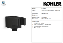Load image into Gallery viewer, Kohler Statement Wall Bracket Matt Black K26310T-BL
