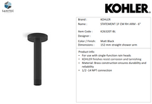 Load image into Gallery viewer, Kohler GCS Statement 1F CM RH ARM - 6&quot; Black Matt K26320T-BL
