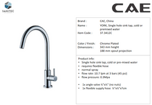 Load image into Gallery viewer, CAE YORK 1lever Sink Pillar Tap 37.3412C

