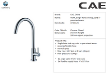 Load image into Gallery viewer, CAE YORK 1lever Sink Pillar Tap 37.3412C-SP
