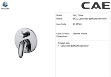 Load image into Gallery viewer, CAE Sielo concealed bath/shower valve Chrome 12.17901
