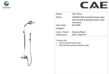 Load image into Gallery viewer, CAE Catania wall mounted shower pipe w/spout Chrome 85.2768C
