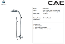 Load image into Gallery viewer, CAE Elba wall-mounted shower pipe with hand &amp; overhead shower and spout Chrome Plated 35.2885C
