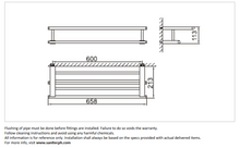 Load image into Gallery viewer, CAE  towel rack with bar 660mm Chrome 9515 T02064C
