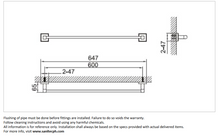 Load image into Gallery viewer, CAE towel bar 660mm matt black 9509 T01026PBR
