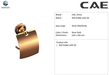 Load image into Gallery viewer, CAE roll holder with lid Rose Gold 9519 T05078RG
