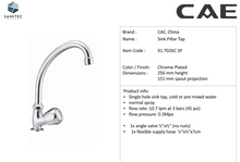 Load image into Gallery viewer, CAE Sink Pillar Tap Chrome Plated 91.7026C-SP
