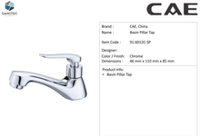 Load image into Gallery viewer, CAE Basin Pillar Tap Chrome 91.6012C-SP
