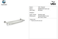 Load image into Gallery viewer, VRH Marathon Towel rack with bar Matt Finish BP102AS
