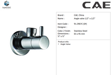 Load image into Gallery viewer, CAE angle valve 1/2 x 1/2 91.2907C-SP
