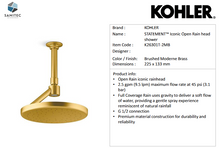 Load image into Gallery viewer, Kohler open rail shower head Statement K26301T-2MB
