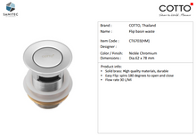 Load image into Gallery viewer, Cotto Flip basin waste CT6703(HM)
