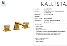 Load image into Gallery viewer, Kallista Per Se Sink faucet, low spout, black crystal knob Polished Gold P24705-GF-24K
