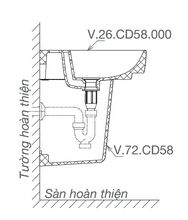Load image into Gallery viewer, Viglacera Wall Hung Basin with  Half Pedestal  CD58B + CD58HP
