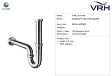 Load image into Gallery viewer, VRH p-trap 240mm stainless steel 304 FAVHL-A109GS
