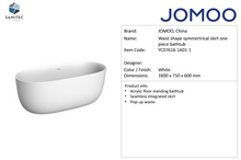 Load image into Gallery viewer, Jomoo tub oval acrylic 160x75x60cm YC07616-1A01-1
