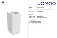 Load image into Gallery viewer, JOMOO basin pedestal square artificial stone P1A209-1/11-1
