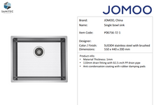 Load image into Gallery viewer, JOMOO Single Bowl Sink P06756-7Z-1
