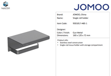 Load image into Gallery viewer, JOMOO Roll Holder with Shelf Gun Metal 9301817-HBS-1
