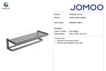 Load image into Gallery viewer, JOMOO Towel Rack Foldable Gun Metal 9301812-HBS-1
