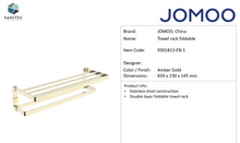 Load image into Gallery viewer, JOMOO Towel Rack Foldable Amber Gold 9301812-EB-1
