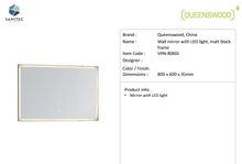 Load image into Gallery viewer, Queenswood wall mirror w/LED 800x600x35mm VRN-8060J
