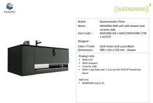 Load image into Gallery viewer, Queenswood Navarra wall unit w/ drawer dark green NVR1000-DG
