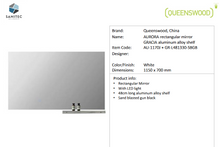 Load image into Gallery viewer, Queenswood Aurora mirroR with light 1150x700mm AU-1170J
