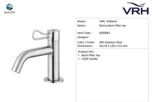 Load image into Gallery viewer, VRH Bonny basin pillar tap with loop handle B2000K5
