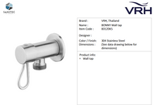 Load image into Gallery viewer, VRH Bonny wall tap B3120K5
