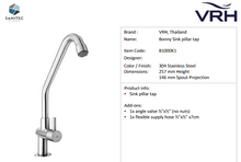 Load image into Gallery viewer, VRH Bonny sink pillar tap B1000K1
