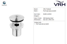 Load image into Gallery viewer, VRH Basin Pop-up Waste Plug w/ Overflow HLA01-LA101H
