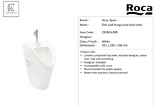 Load image into Gallery viewer, Roca Chic wall hang urinal top inlet Z35945L000
