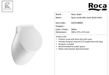 Load image into Gallery viewer, Roca Spun urinal with cover back inlet  A353148000
