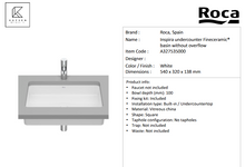 Load image into Gallery viewer, Roca Inspira UCT basin 605x390mm white A327535000
