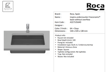 Load image into Gallery viewer, Roca Inspira UCT basin 605x390mm onyx A327535640
