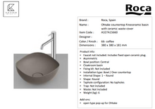 Load image into Gallery viewer, Roca Ohtake Countertop Basin Coffee A327A15660
