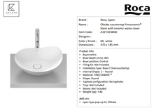 Load image into Gallery viewer, Roca Ohtake Countertop Basin White A327A1N000
