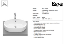 Load image into Gallery viewer, Roca GAP ROUND countertop basin with overflow A3270Y1000
