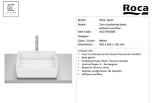 Load image into Gallery viewer, Roca Tura countertop basin without overflow A327691000

