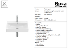 Load image into Gallery viewer, Roca ONA wall-hung Fineceramic® basin with overflow and full pedestal A327685000
