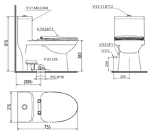 Load image into Gallery viewer, Viglacera 1pc dual flush toilet MK2
